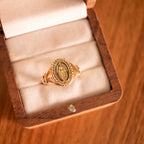 Anel Nossa Senhora de Fátima em ouro 18k com medalha