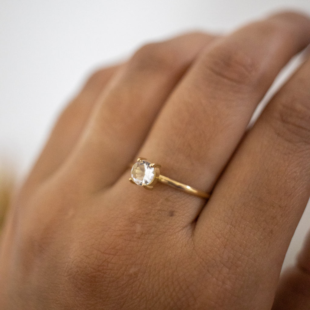 Anel Solitário Ouro 18k